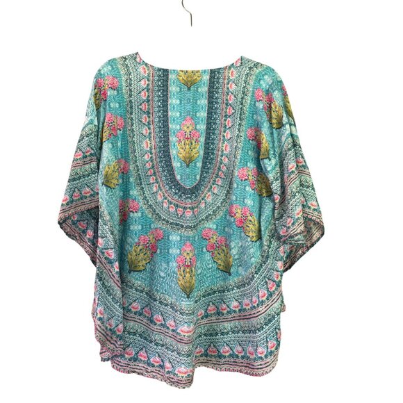 Tolani Collection Narissa Beachy Boho Tunic Top MP Multicolor Floral Size M - Picture 11 of 12